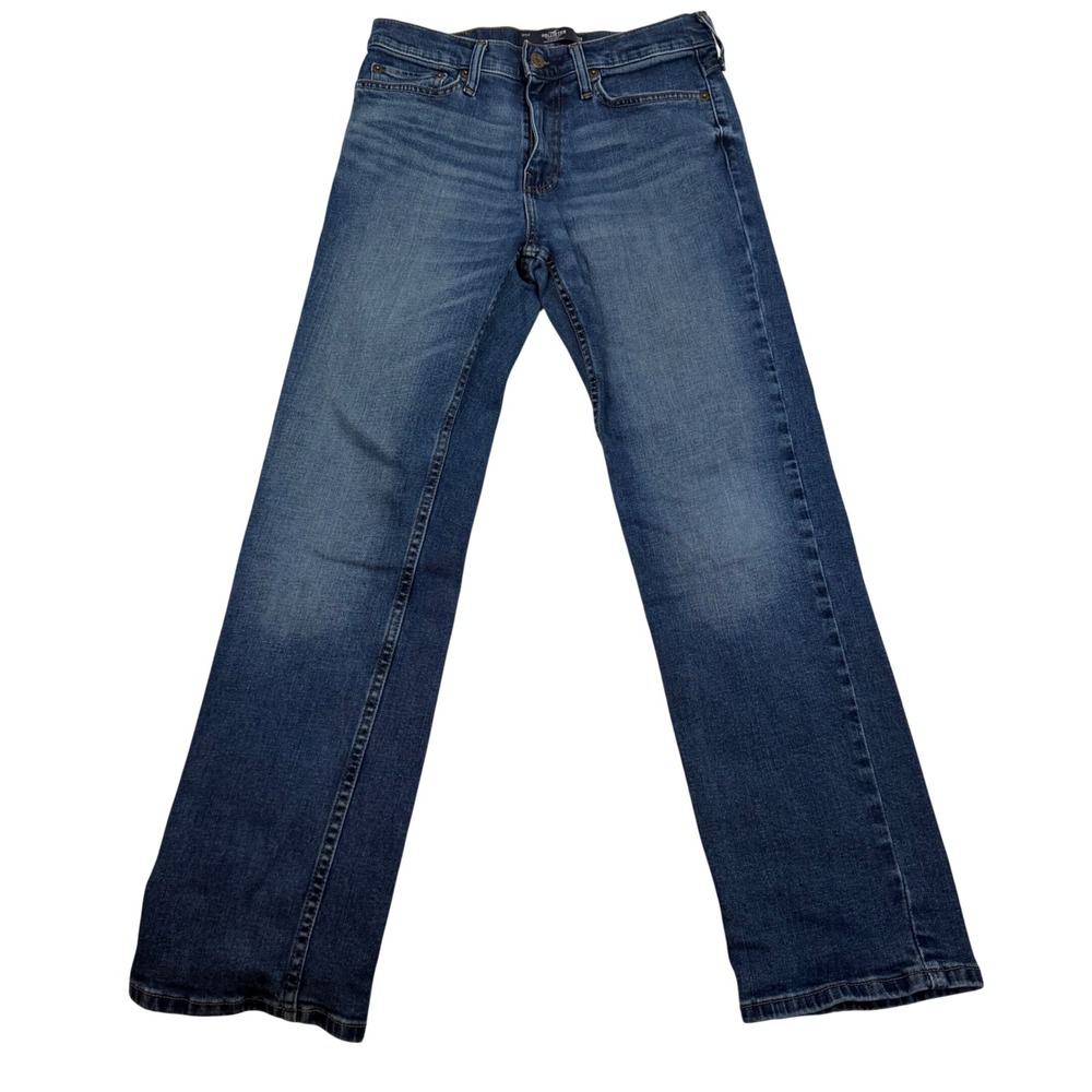 Hollister Mens Straight Leg Epic Flex Jeans Medium Wash Blue 28x30